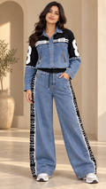 Black & Blue Denim Graphic Co-ord Set