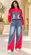 Hot Pink & Blue Denim Sunny 24 Co-ord Set