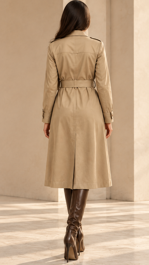 Beige Belted Trench Coat