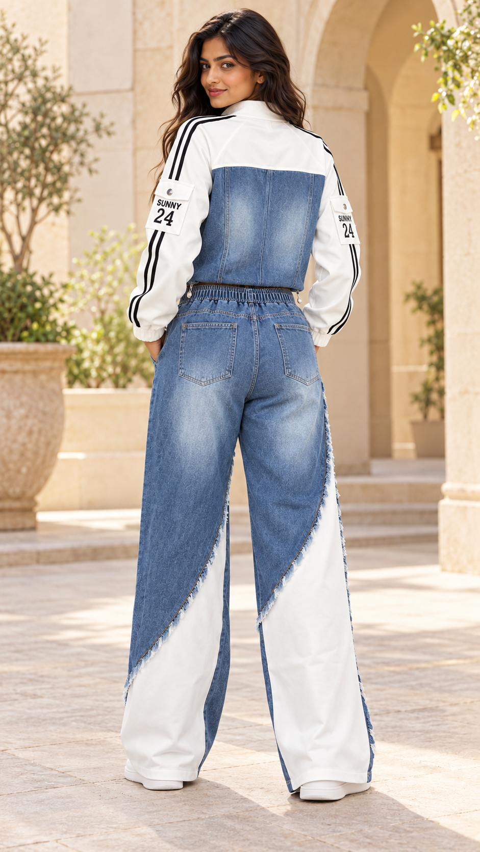 White & Blue Denim Sunny 24 Co-ord Set