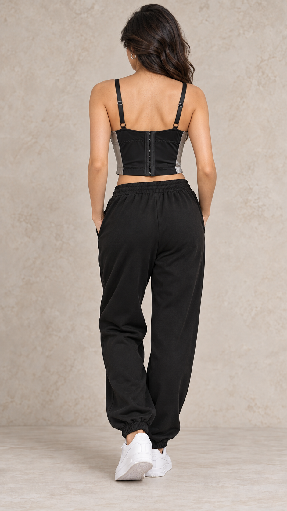 Metallic Silver Bow Bustier Crop Top